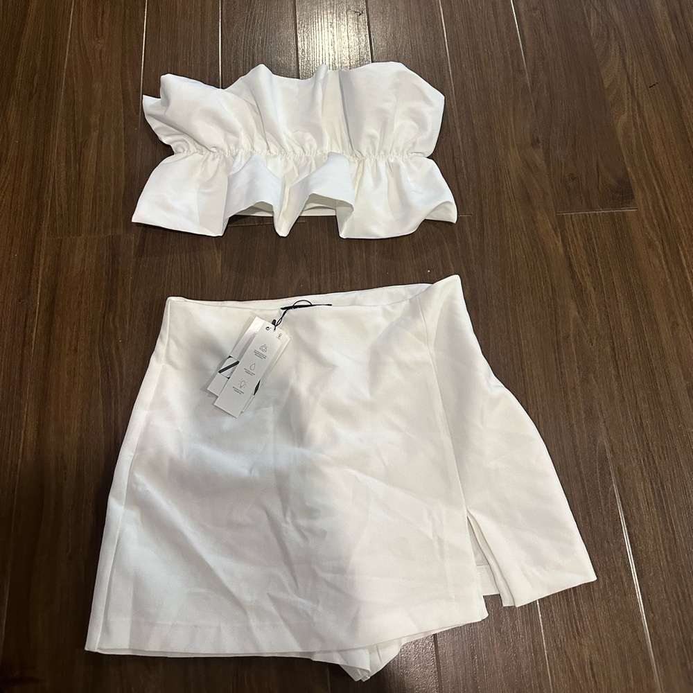 Zara White skort